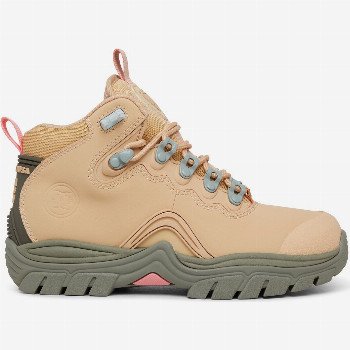 DC Shoes NAVIGATOR LEATHER LACE-UP WINTER BOOTS FOR WOMEN - BEIGE