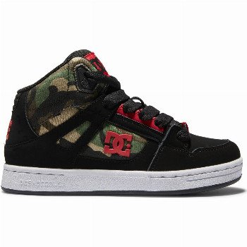 DC Shoes PURE HI - LEATHER HIGH-TOP SHOES FOR KIDS BLACK