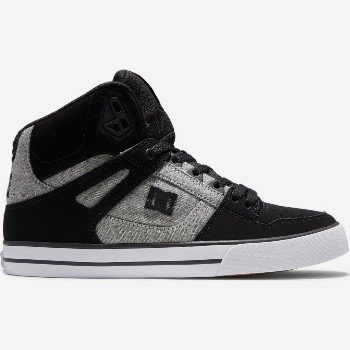 DC Shoes PURE HIGH-TOP - LEATHER SHOES FOR MEN BLACK