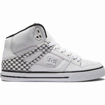 DC Shoes PURE HIGH-TOP - LEATHER SHOES FOR MEN WHITE