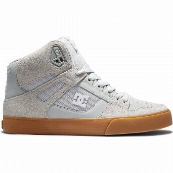 DC Shoes PURE HIGH-TOP - LEATHER SHOES GREY