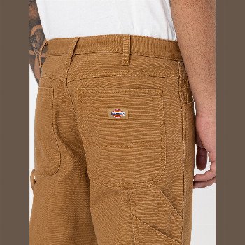 Dickies DUCK CANVAS CARPENTER TROUSERS MAN STONE WASHED BROWN