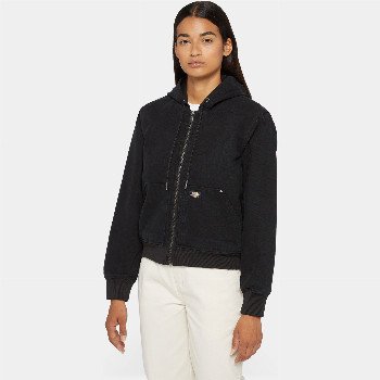Dickies DUCK CANVAS LINED JACKET WOMAN STONE WASHED BLACK