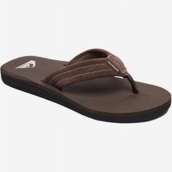 Quiksilver CARVER SUEDE - LEATHER SANDALS FOR MEN BROWN
