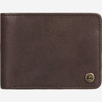 Quiksilver MAC - TRI-FOLD LEATHER WALLET BROWN