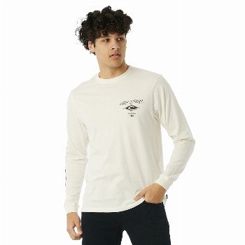 Rip Curl FADE OUT ICON LONG SLEEVE T-SHIRT - BONE