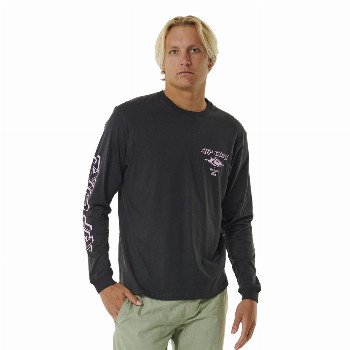 Rip Curl FADE OUT LONG SLEEVE T-SHIRT - BLACK & PURPLE