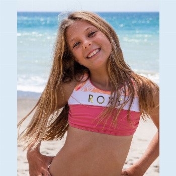 Roxy FREE TO GO - CROP TOP BIKINI SET FOR GIRLS 8-16 ORANGE