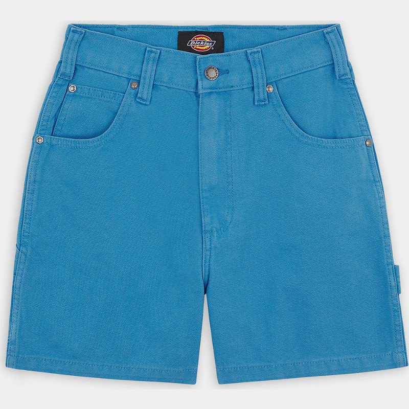 Dickies Duck Canvas Carpenter Shorts Woman Stone Washed Azure 