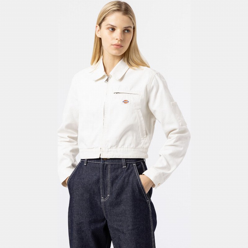 Dickies Duck Canvas Jacket Woman Stone Washed Cloud 