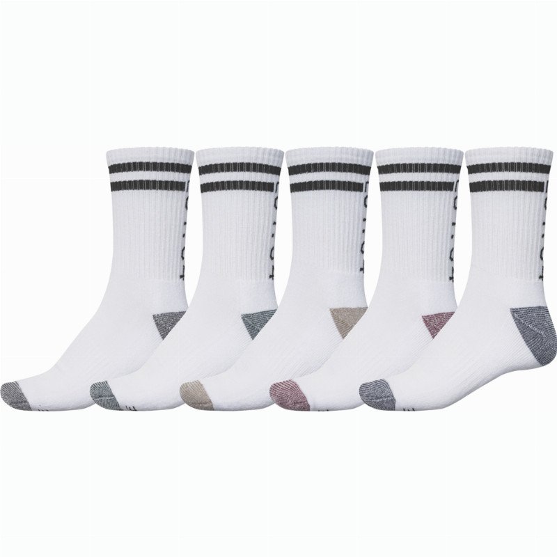 Globe Carter Crew Socks (5 Pack) - White