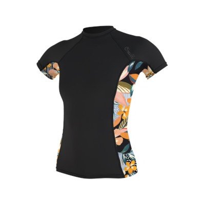 O'Neill Side Print Rash Vest - Black & Demi Floral