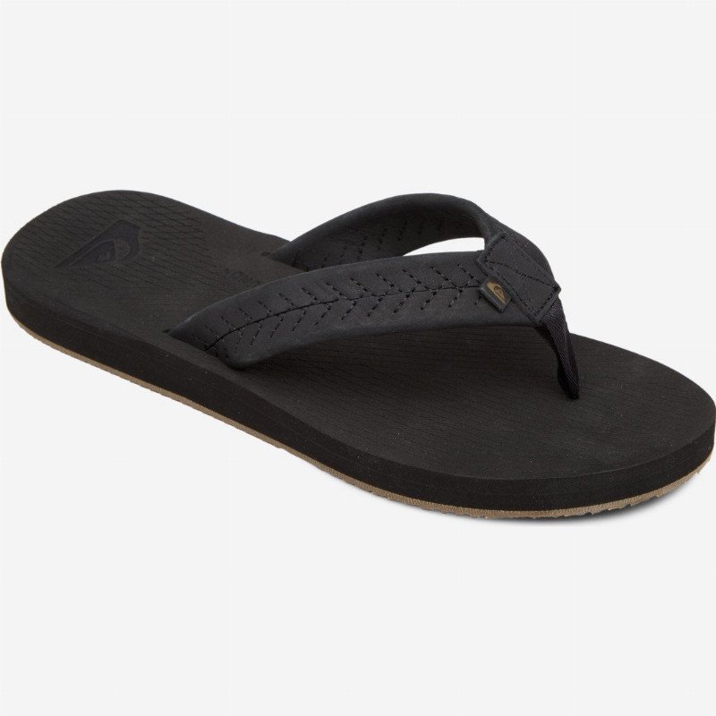 Left Coasta - Leather Sandals for Men - Black - Quiksilver