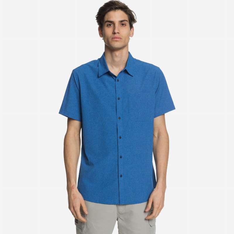 Waterman Tech Tides - Short Sleeve UPF 30 Shirt for Men - Blue - Quiksilver