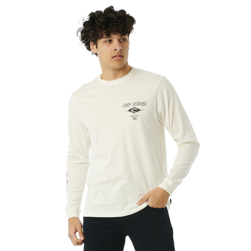Rip Curl Fade Out Icon Long Sleeve T-Shirt - Bone