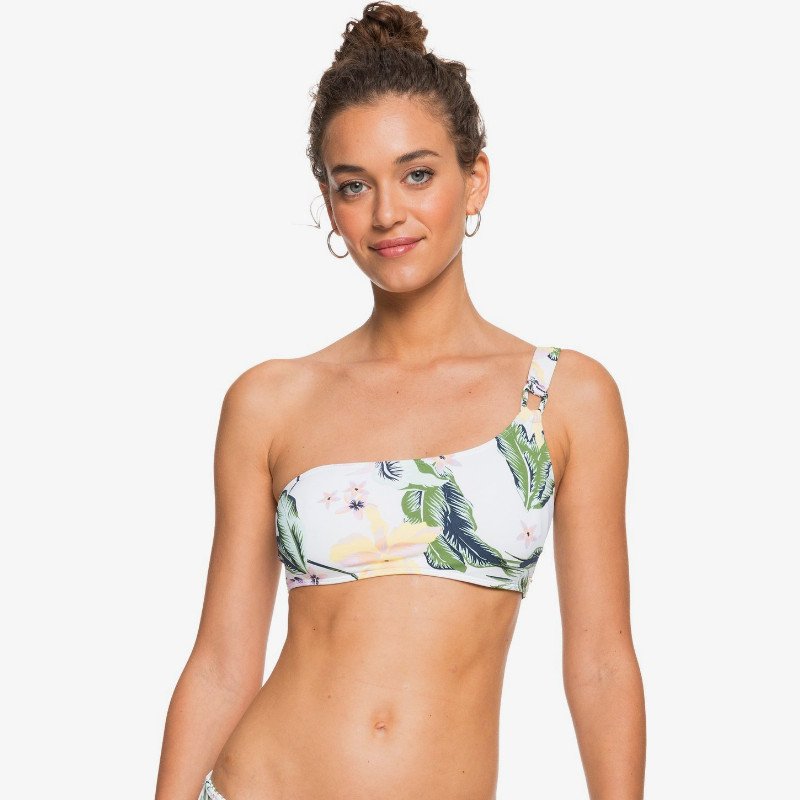 ROXY Bloom - Asymmetric Bikini Top for Women - White - Roxy