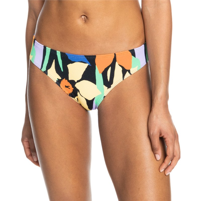 Roxy Color Jam Hipster Bikini Bottoms - Anthracite Flower Jammin