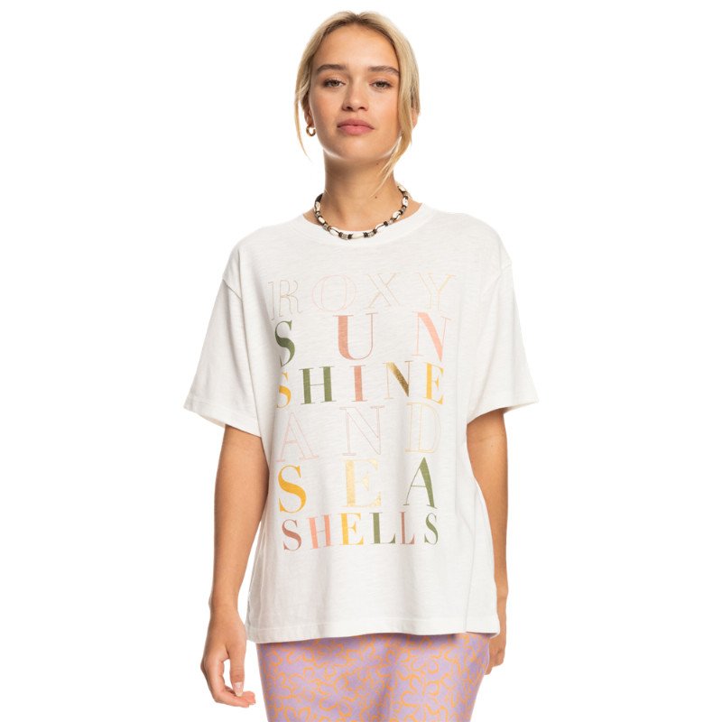Roxy Crystal Vision B T-Shirt - Snow White & Multi Colour