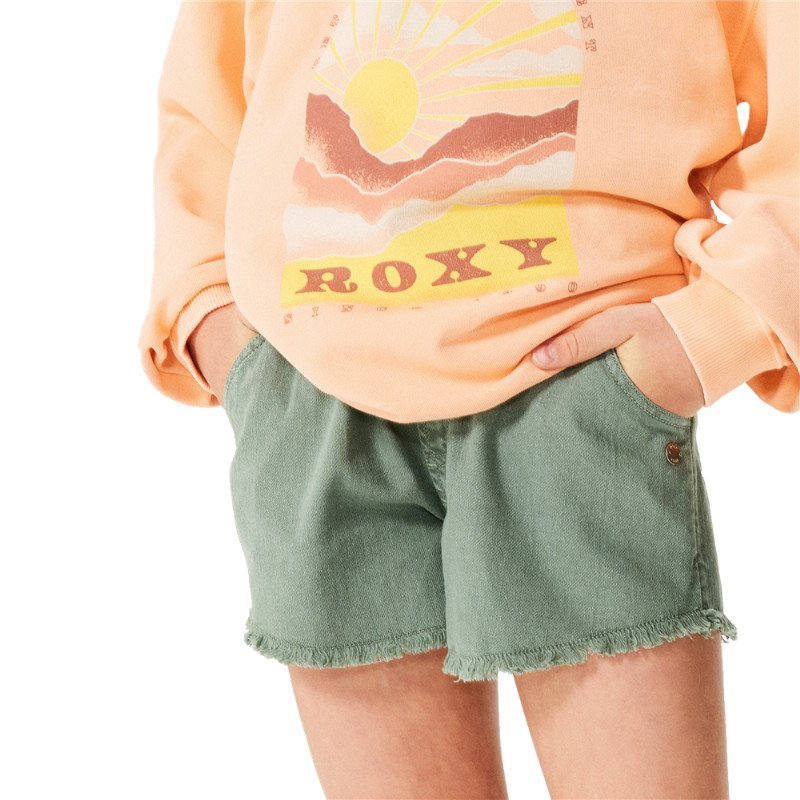 Roxy Girls Scenic Route Twill Shorts - Agave Green