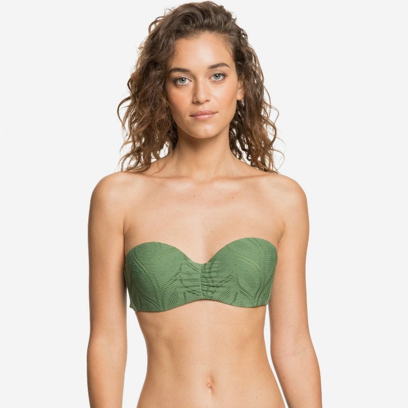 Love Song - Moulded Bandeau Bikini Top for Women - Green - Roxy