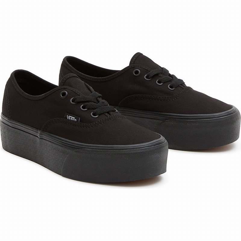 VANS Canvas Authentic Stackform Shoes (black/black) Women Black, Size 12
