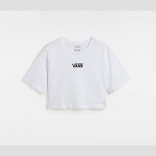 VANS Flying V Crew Crop T-shirt (white) Women White, Size XXS