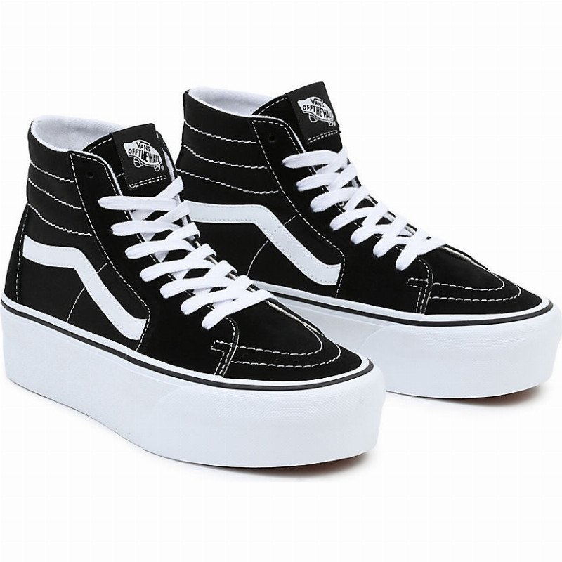 VANS Sk8-hi Tapered Stackform Shoes (black/white) Women Black, Size 12