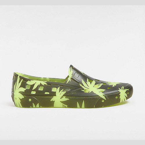 VANS Slip-on Trk Shoes (palm Black/glow) Unisex Green, Size 12