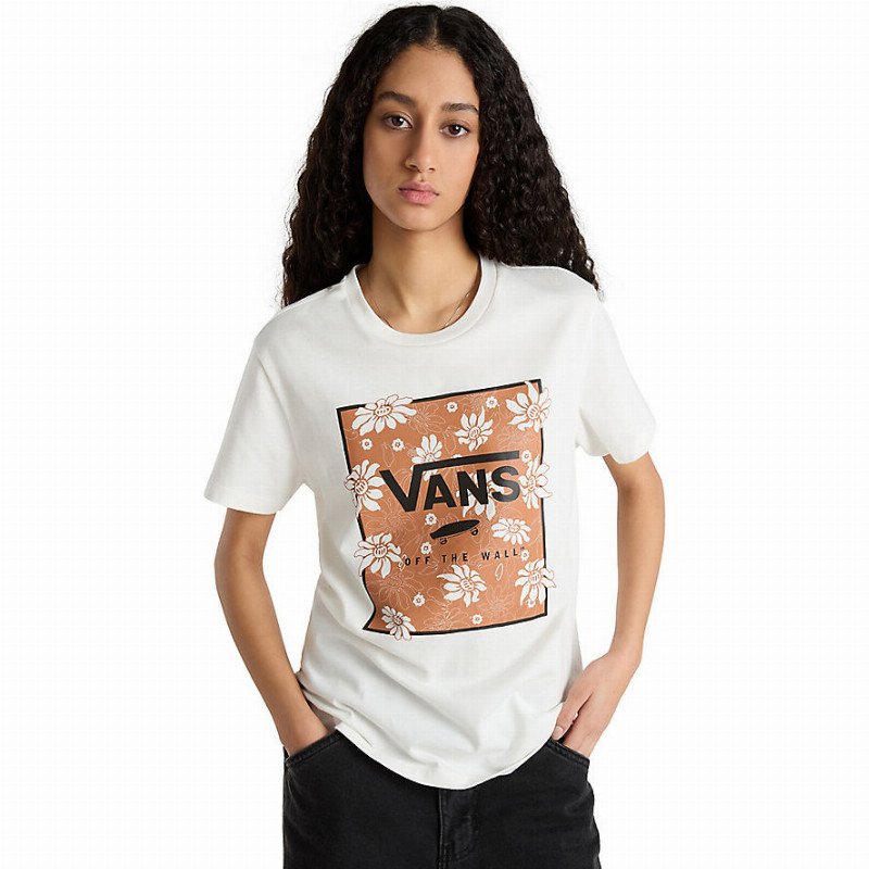 VANS Tropic Fill Floral Boyfriend Fit T-shirt (marshmallow) Women White, Size XXS