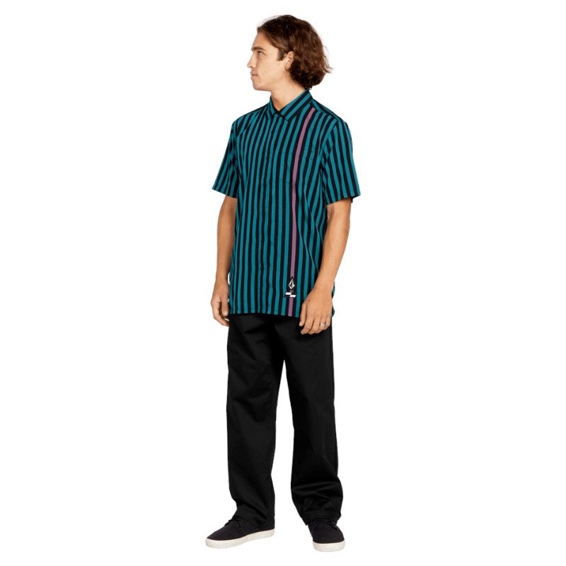 Volcom Schroff X Volcom Stripe Shirt - Dusty Aqua