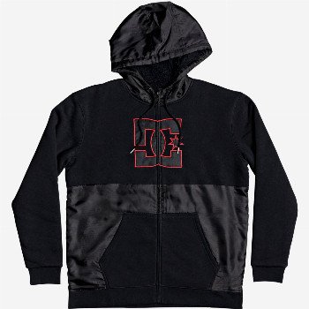 DC Shoes SHERPA STAR ZIP-UP SHERPA-LINED HOODIE FOR MEN - BLACK