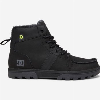 DC ShoesWOODLAND LEATHER LACE-UP WINTER BOOTS FOR MEN - GREY