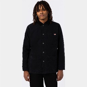 Dickies DUCK CANVAS CHORE COAT MAN STONE WASHED BLACK