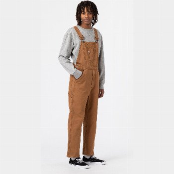 Dickies DUCK CANVAS CLASSIC BIB MAN STONE WASHED BROWN