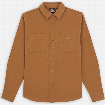 Dickies DUCK CANVAS SHIRT MAN STONE WASHED BROWN