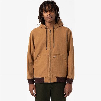 Dickies HOODED DUCK CANVAS JACKET MAN STONE WASHED DESERT SAND