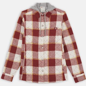 Dickies HOODED SHIRT JACKET WOMAN FIRED BRICK CAMPSIDE PLAID