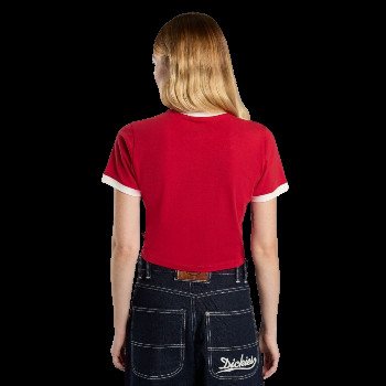 Dickies LEWISTOWN RINGER T-SHIRT IN ENGLISH RED