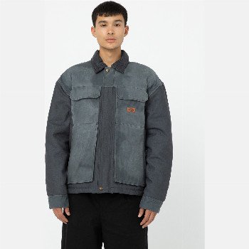 Dickies LUCAS WAXED POCKET FRONT JACKET MAN CHARCOAL GREY