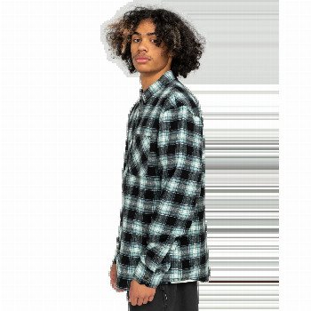 Element LUMBER CLASSIC FLANNEL SHIRT IN BLACK & MINERAL