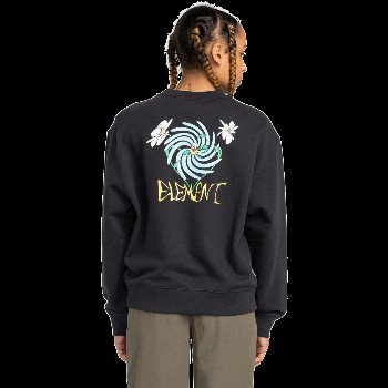 Element SWIRL FLOWER SWEATSHIRT IN OFF BLACK