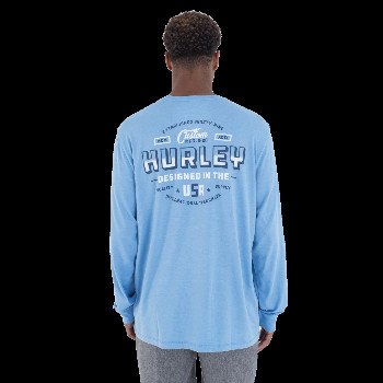 Hurley CUSTOMS LONG SLEEVE T-SHIRT IN AQUIFER HEATHER