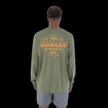 Hurley CUSTOMS LONG SLEEVE T-SHIRT IN MALVERDE