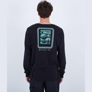 Hurley EVERYDAY CHECKER PALM T-SHIRT IN BLACK