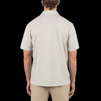 Hurley PRINTED STRIPE SLUB POLO SHIRT IN BONE