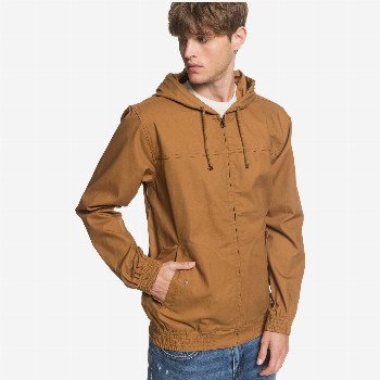 Quiksilver BROOKS UNLINED - HOODED CANVAS JACKET FOR MEN BROWN