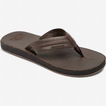 Quiksilver CARVER NATURAL - LEATHER SANDALS FOR MEN BROWN
