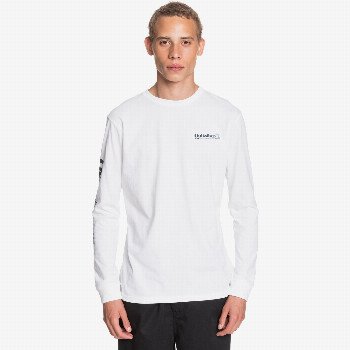 Quiksilver CHECK YO SELF - LONG SLEEVE T-SHIRT FOR MEN WHITE