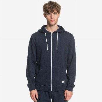 Quiksilver ESSENTIALS - ORGANIC ZIP-UP HOODIE FOR MEN BLUE