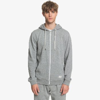 Quiksilver ESSENTIALS - ORGANIC ZIP-UP HOODIE FOR MEN GREY